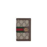 Gucci Canvas Plånbok med Läderkant Brown, Herr