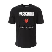 Moschino Ekologisk Bomull Kärlek Tillit T-shirt Black, Herr