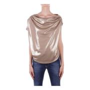 Ralph Lauren Beige Sweaters med Metallic Detaljer Beige, Dam