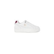 Tommy Hilfiger Bordeaux Läder Sportiga Sneakers White, Dam