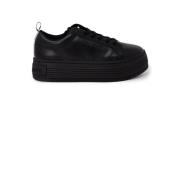 Calvin Klein Jeans Svarta Läder Sportiga Sneakers Black, Dam