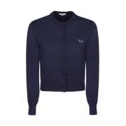 Maison Kitsuné Klassisk Navy Blue Cardigan Blue, Dam