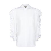 Max Mara Vit Oversized Skjorta med Puff Ärmar White, Dam