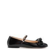 Mach & Mach Svart Lackläder Ballerina Flats Black, Dam