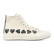 Comme des Garçons Play Beige Multi Heart Hi Top Sneakers Beige, Dam