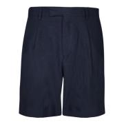 Lardini Blå Linne Bermuda Shorts Blue, Herr