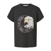 Rabens Saloner Ambla Top T-Shirt Faded Black Black, Dam