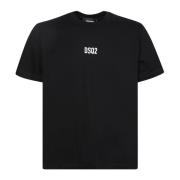 Dsquared2 Svart Logotyp T-shirt Avslappnad Stil Black, Herr