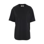 Jil Sander Svart Ull Oversize T-shirt med Dragkedja Black, Dam