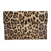 Alexander McQueen Leopardmönstrad Clutch Svart Multicolor, Dam