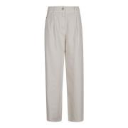 Brunello Cucinelli Vita Denimbyxor med Monili Detalj White, Dam