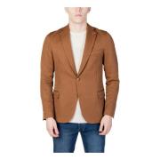 Mulish Brun Knäppt Blazer för Män Brown, Herr