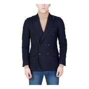 Mulish Blå Lapel Herr Blazer för Höst/Vinter Blue, Herr