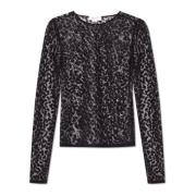 Alexander McQueen Genomskinlig topp Black, Dam