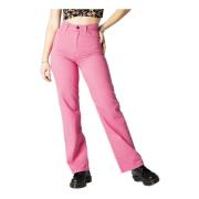 Only Rosa Enkel Jeans Dragkedja Knappstängning Pink, Dam