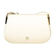 Tommy Hilfiger Beige Axelväska med Logo Beige, Dam