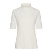 My Essential Wardrobe Rollneck Blus Topp Snövit White, Dam