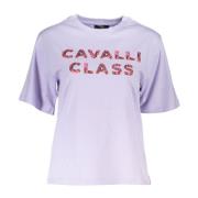 Cavalli Class Lila T-shirt med rund hals Purple, Dam