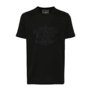 John Richmond Svart Logotyp T-shirt Bomull Män Black, Herr