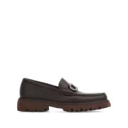 Salvatore Ferragamo Brun Läder Loafer Sko Brown, Herr