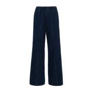 Forte Forte Blå Denim Wide Leg Jeans Blue, Dam