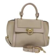 Salvatore Ferragamo Pre-owned Pre-owned Laeder handvskor Beige, Dam