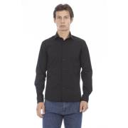 Baldinini Slim Herrskjorta - Framknappstängning Black, Herr