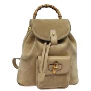 Gucci Vintage Pre-owned Mocka ryggsckar Beige, Dam