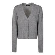 Fabiana Filippi Stilfull Stickad Cardigan för Kvinnor Gray, Dam