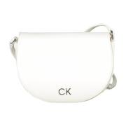 Calvin Klein Vit Damväska med Handtag och Justerbar Rem White, Dam