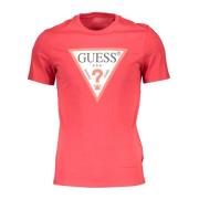 Guess Röd Bio-Bomull T-shirt med Logo Red, Herr