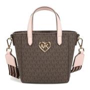 Michael Kors Monogram Print Axelväska Brown, Dam