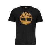 Timberland Svart Bomull T-shirt med Tryck Black, Herr