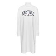 Tommy Hilfiger Vit Bomullsweater Klänning White, Dam