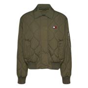 Tommy Hilfiger Vattenavvisande Quiltad Bomberjacka Green, Dam