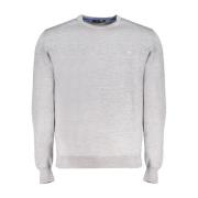 Harmont & Blaine Grå Ull Crew Neck Sweater Broderad Gray, Herr