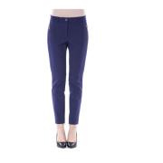 Byblos Slim Fit Byxor med Dragkedjefickor Blue, Dam