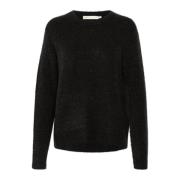 InWear Svart Stickad Pullover Harrietiw Stil Black, Dam