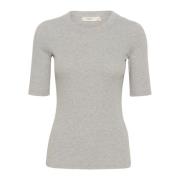 InWear Melange T-shirt Topp ¾ Ärmar Granit Gray, Dam