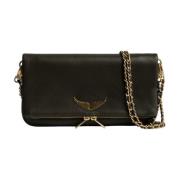 Zadig & Voltaire Militärgrön Läder Rock Pochette Green, Dam