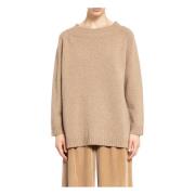 Max Mara Hasselnötsbrun Stickad Off-Shoulder Topp Beige, Dam