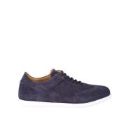 Testoni Minimal Oxford Suede Sneaker Blue, Herr