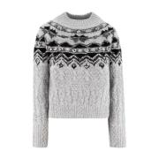 Ermanno Scervino Geometriskt Mönstrad Stickad Tröja Gray, Dam