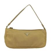 Prada Vintage Pre-owned Nylon prada-vskor Beige, Dam