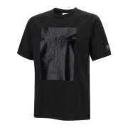 Iceberg Svart Bomull T-shirt med Målade Logo Black, Herr