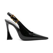 Saint Laurent Elegant Slingback Pump Skor Black, Dam