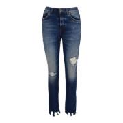 John Richmond Slim Fit Jeans, Over Vestibilitet Blue, Dam