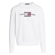 Tommy Hilfiger Vit Sweatshirt med YBR Design White, Herr