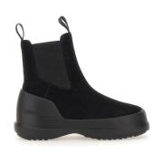 Moon Boot Svarta Mocka Chelsea Boots Black, Dam