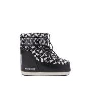 Moon Boot Lila Optiskt Tryck Låga Stövlar Black, Dam